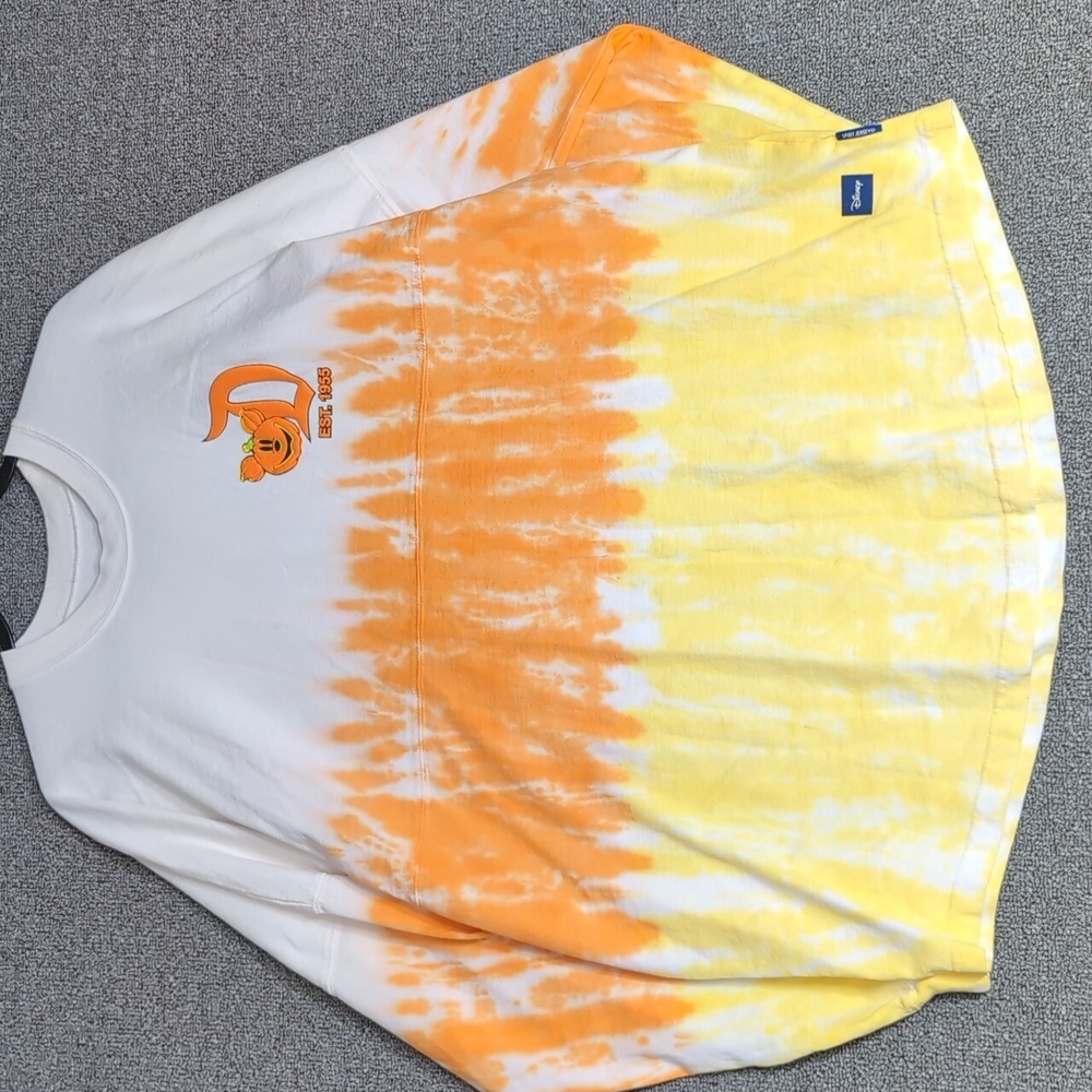 Disney Parks Halloween 2024 Spirit Jersey Tie Dye Pumpkin Mickey Mouse Size Lrg - Picture 3 of 14